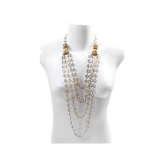 Vintage Open-Back Crystal Necklace with Antique Gold Hands, 1990s