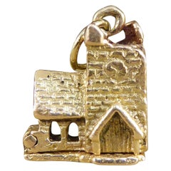Vintage Opening Church Wedding Scene Charm in 9ct Yellow Gold