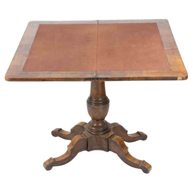 Vintage Game Table, Wood Inlaid Design, Italy, Early 20th Century For ...