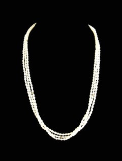 Vintage Opera Length Keshi Baroque Pearl & 14K Gold Necklace - Circa 1980's