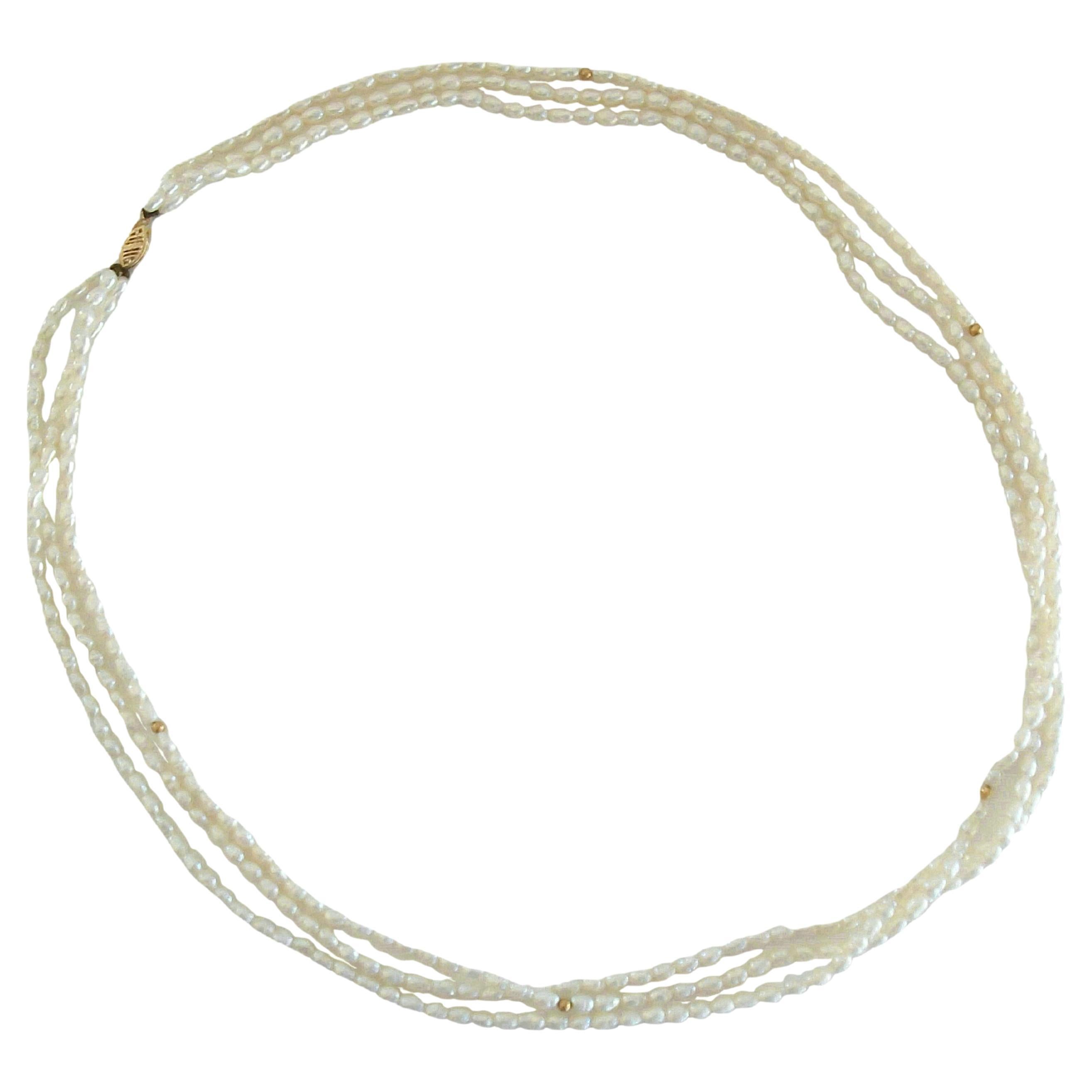 Collar Vintage Keshi Baroque Pearl 
14K Gold - Circa 1980
s en venta