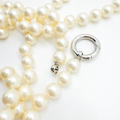 Vintage Opera Length Pearls With Sterling O Ring 2000s