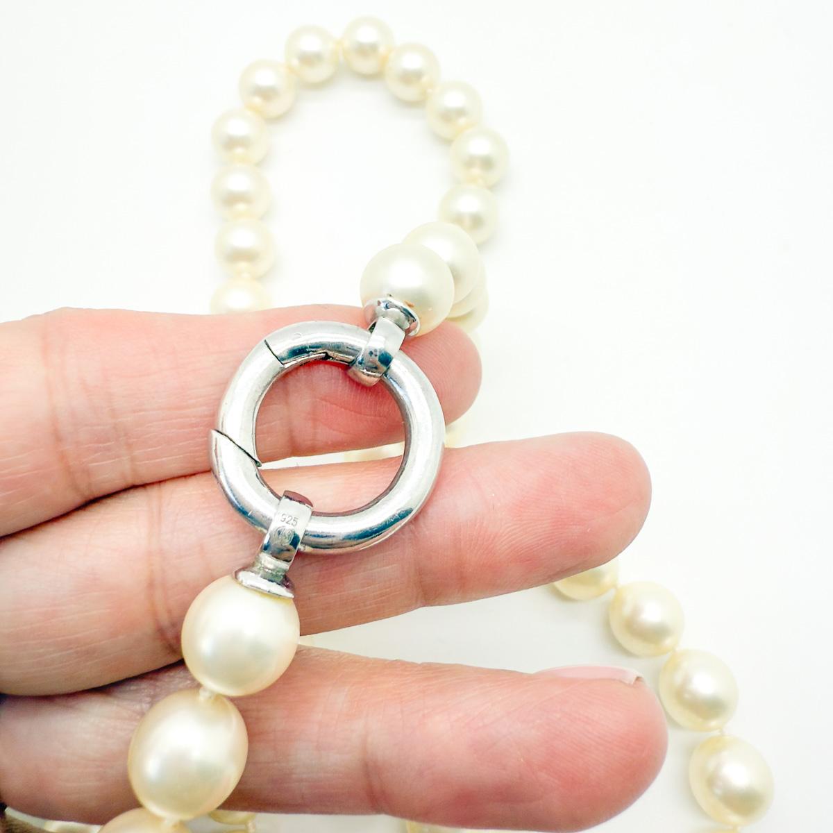 Vintage Opera Länge Perlen mit Sterling O Ring 2000s im Zustand „Gut“ im Angebot in Wilmslow, GB