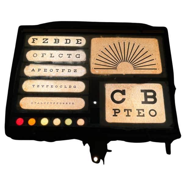 Optometry Light Box Chart VINTAGE Optometrist Eye Chart Light Box Cabinet, eye exam For Sale at ...
