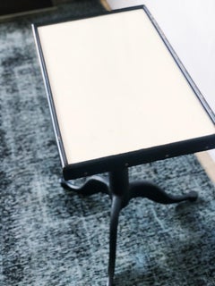 Vintage Optometrist Table with Opaque White Glass Top by Bausch & Lomb, c. 1940s