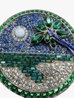 Vintage Ora art deco brooch ” Moon over Miami “, 1930s