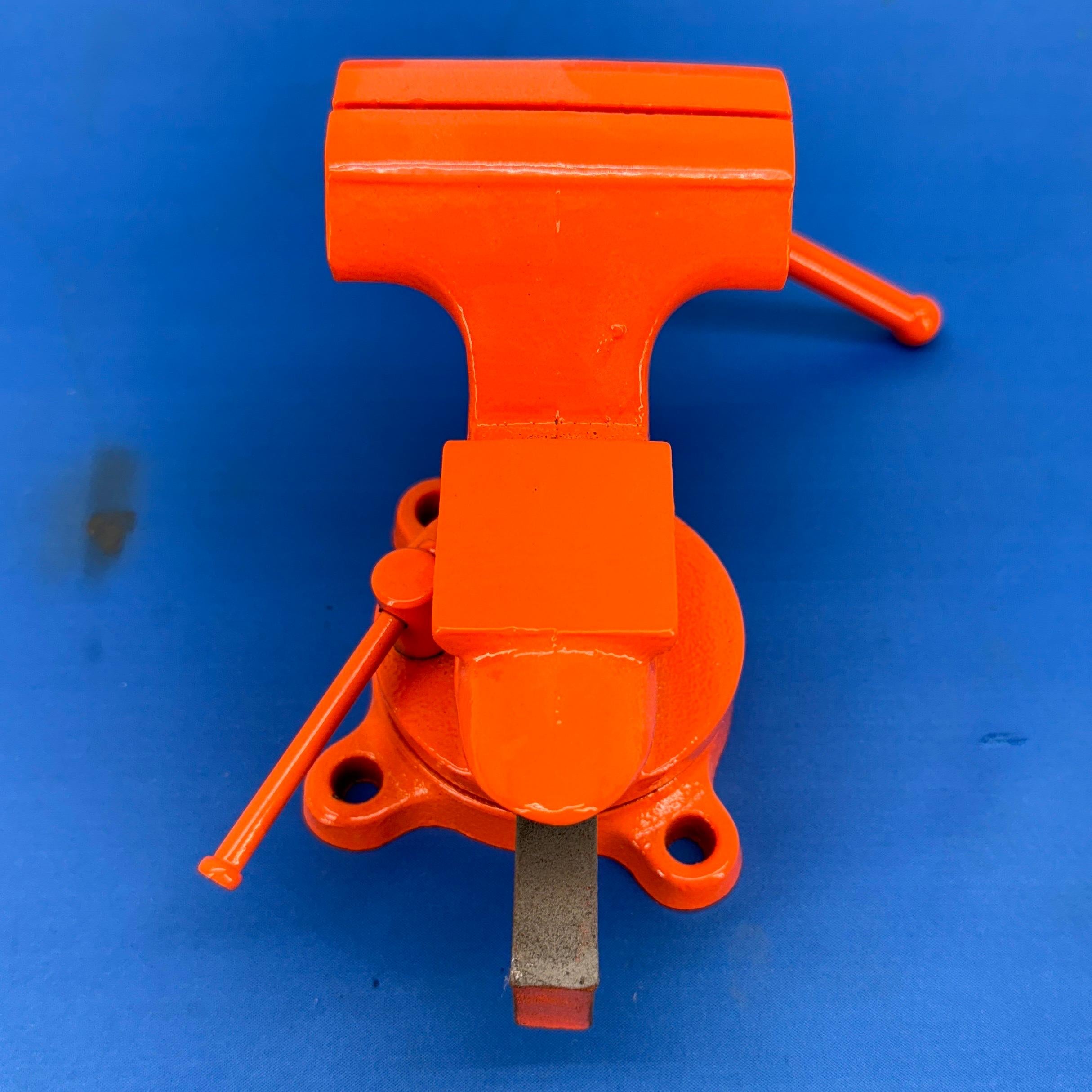 Vintage Orange 3 1/2 Inch Iron Vice by Dunlap 3