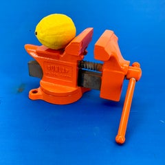 Vintage Orange 3 1/2 Inch Iron Vice by Dunlap