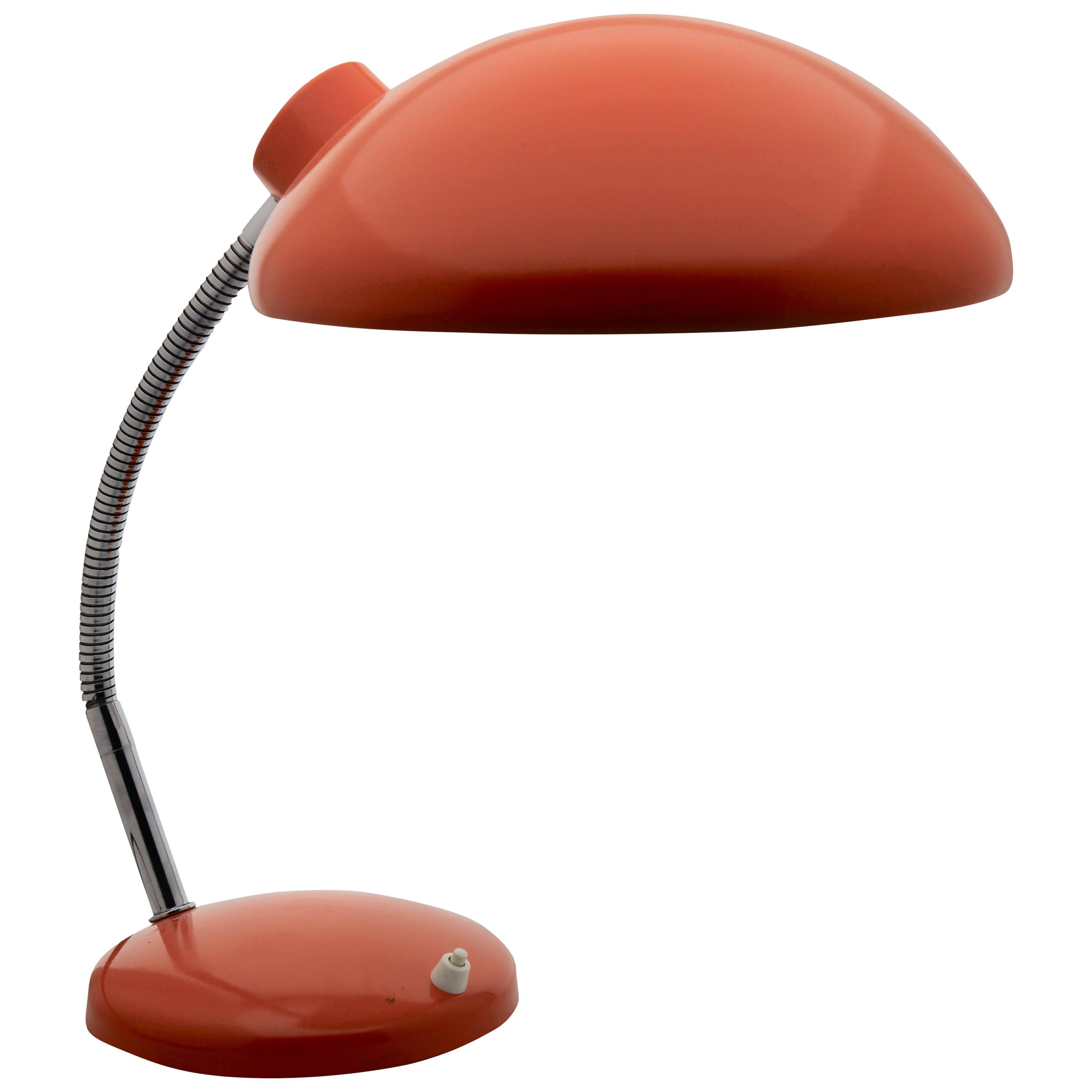 Vintage Orange Adjustable Desk or Side Table Lamp by Massive, 1970s