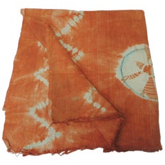 Vintage Orange African Tie-Dyed Reversible Yoruba Artisanal Cloth