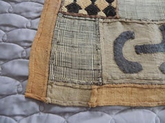 Vintage Orange and Black Earth Tones African Applique Kuba Applique Textile