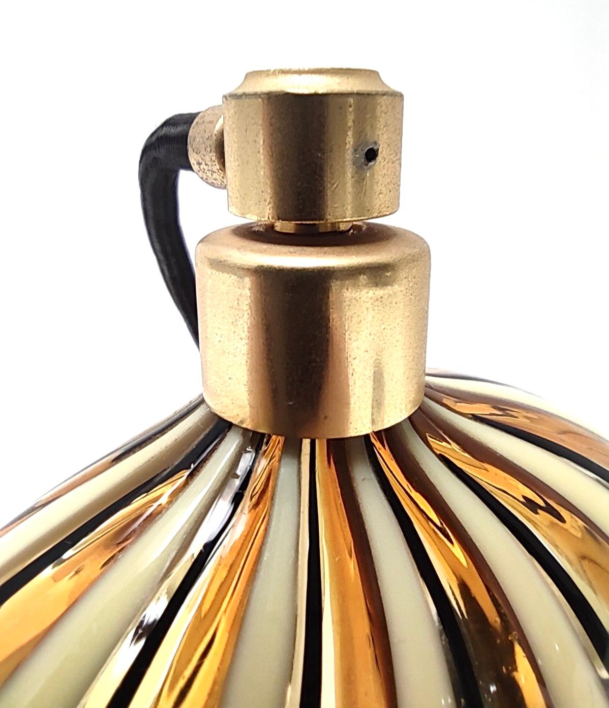 Vintage Orange and Black Murano Glass Perfume Bottle by La Murrina, Italy 1980s 4
