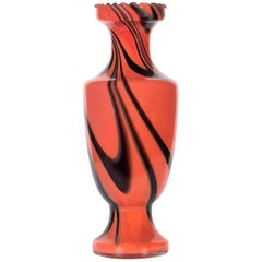 Vintage Orange and Black Vase, Italy, 1970s