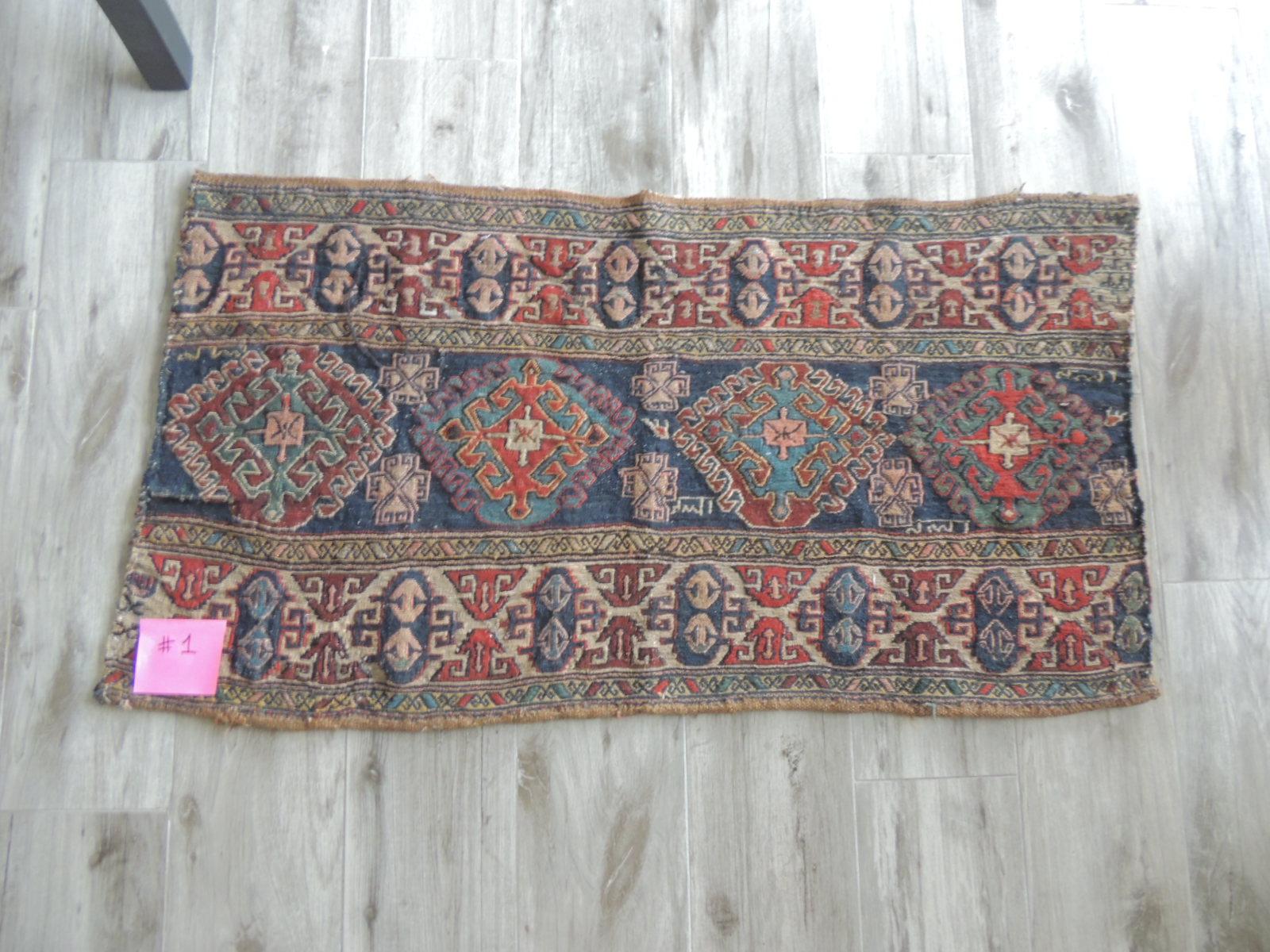 Vintage Orange and Blue Kilim 