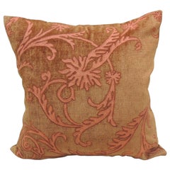 Vintage Orange and Brown Embroidery Square Decorative Pillow
