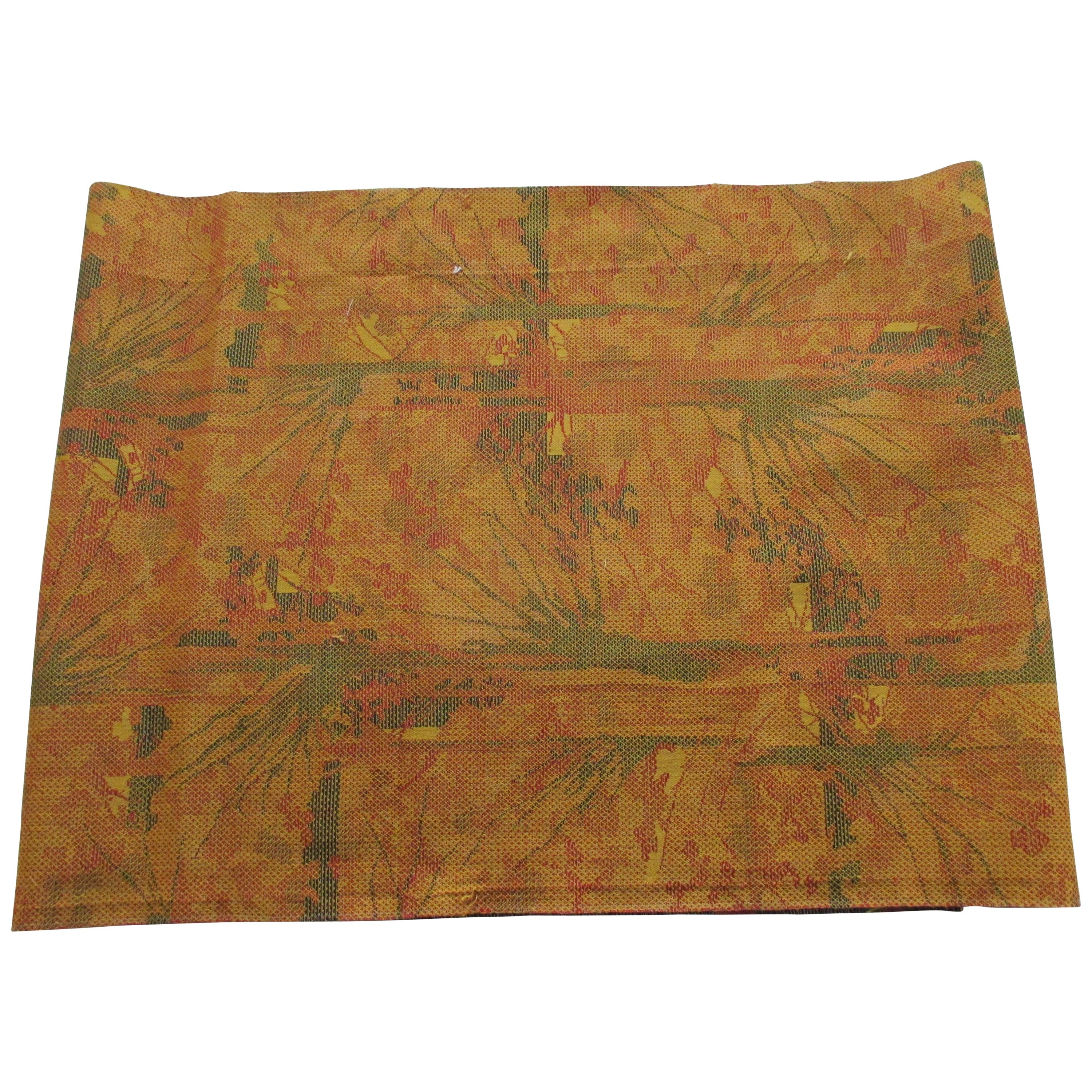 Vintage Orange and Green Obi Textile