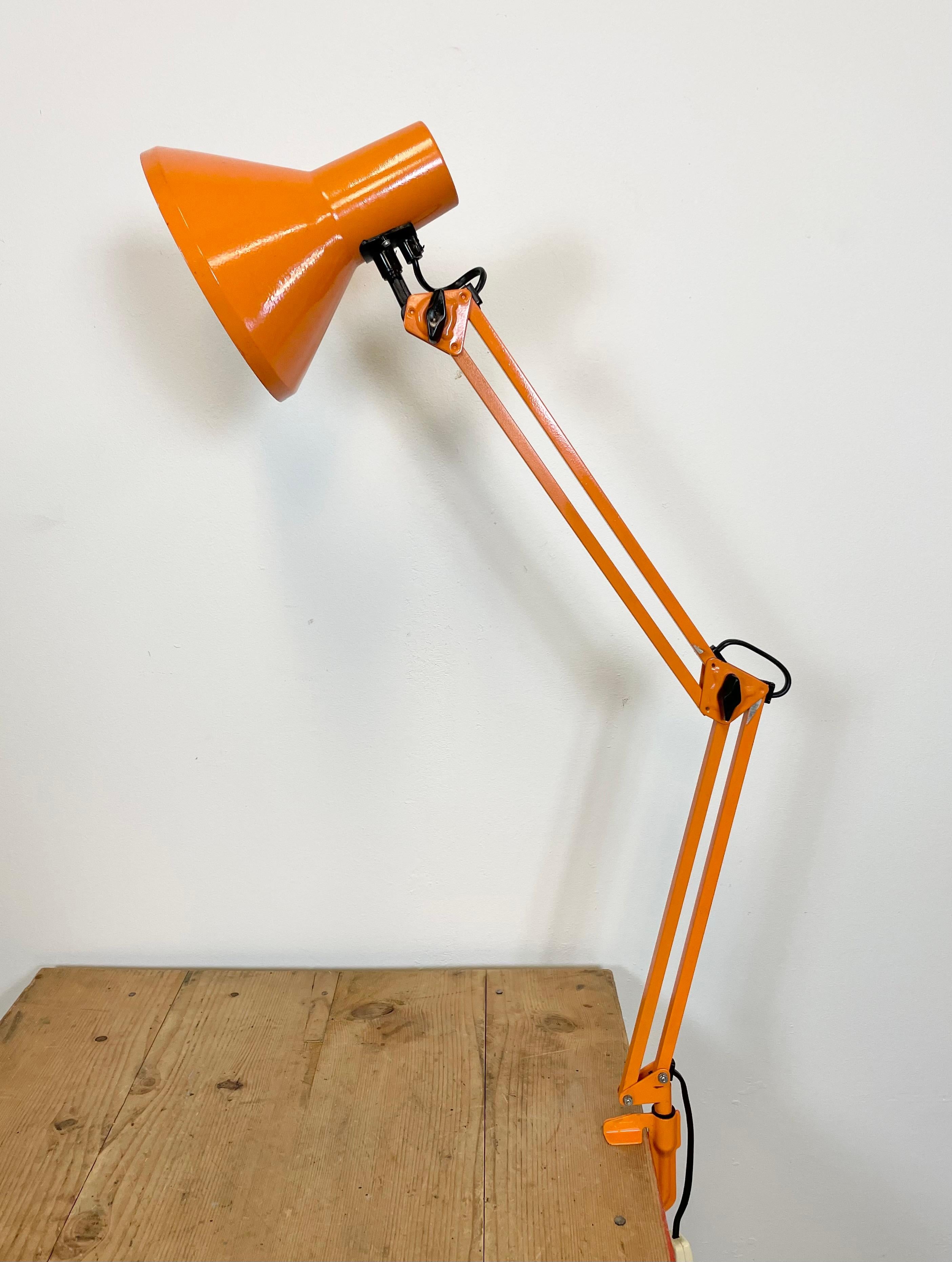 Vintage Orange Architect Table Lamp, 1970s 3