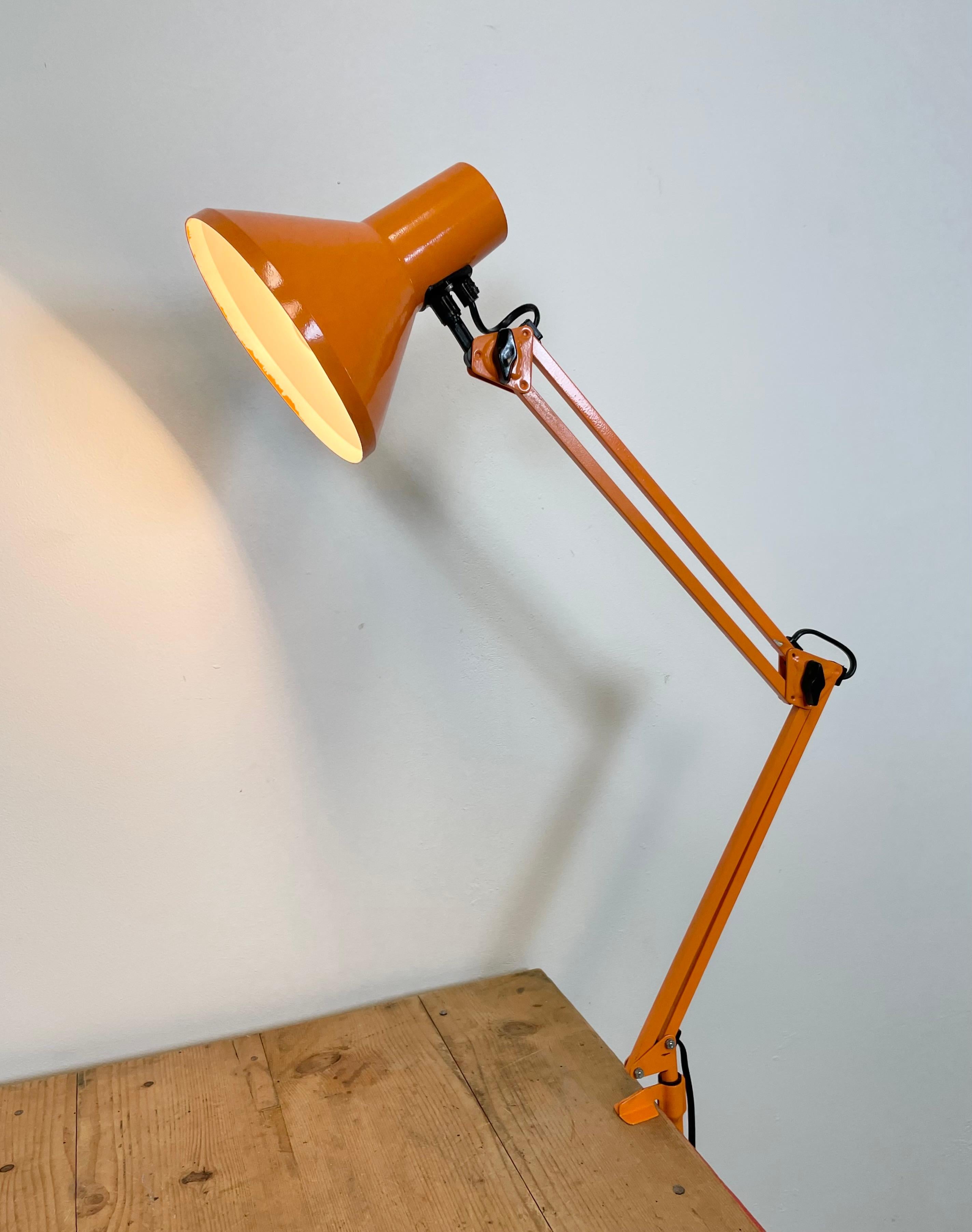 Vintage Orange Architect Table Lamp, 1970s 7
