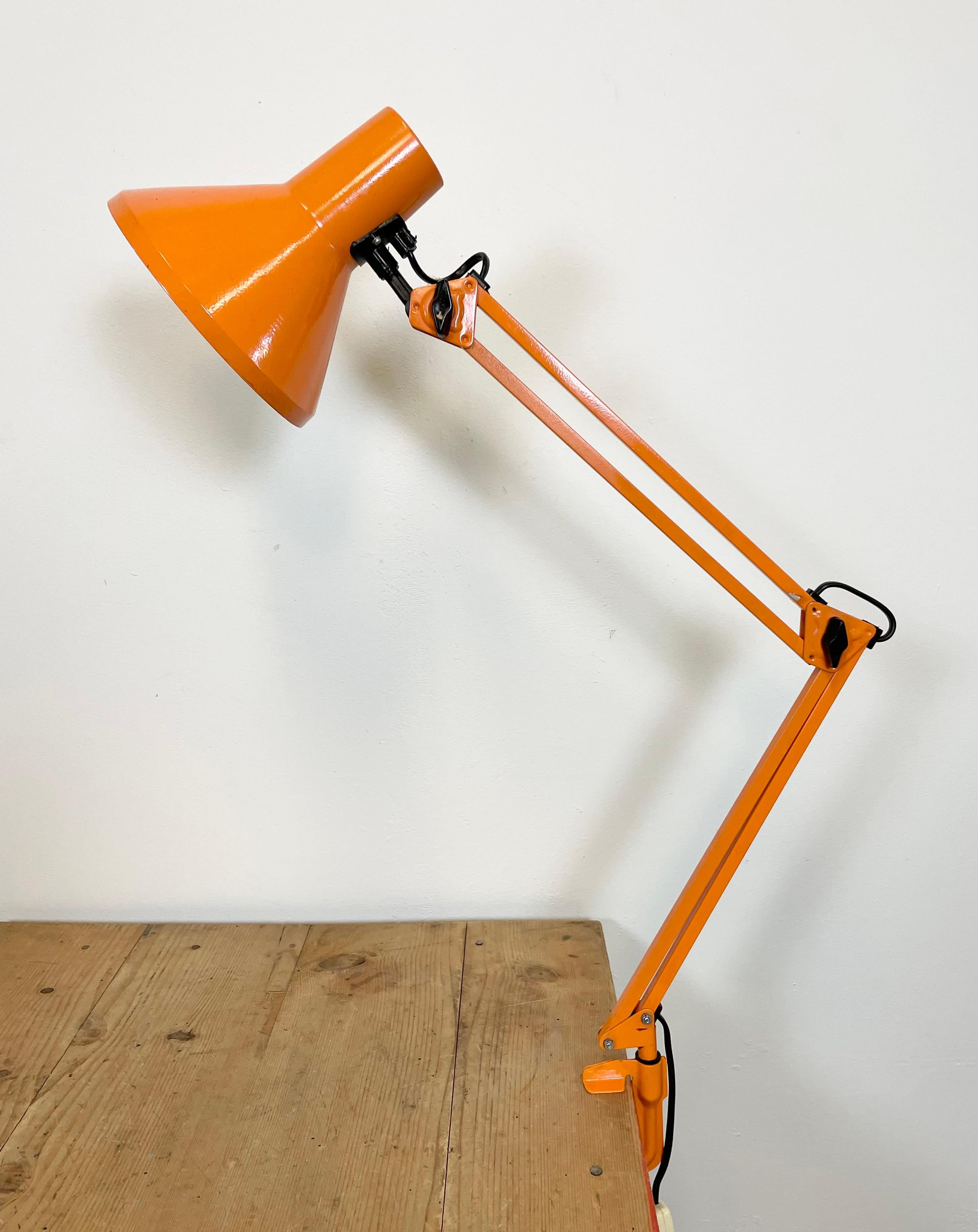 Industrial Vintage Orange Architect Table Lamp, 1970s
