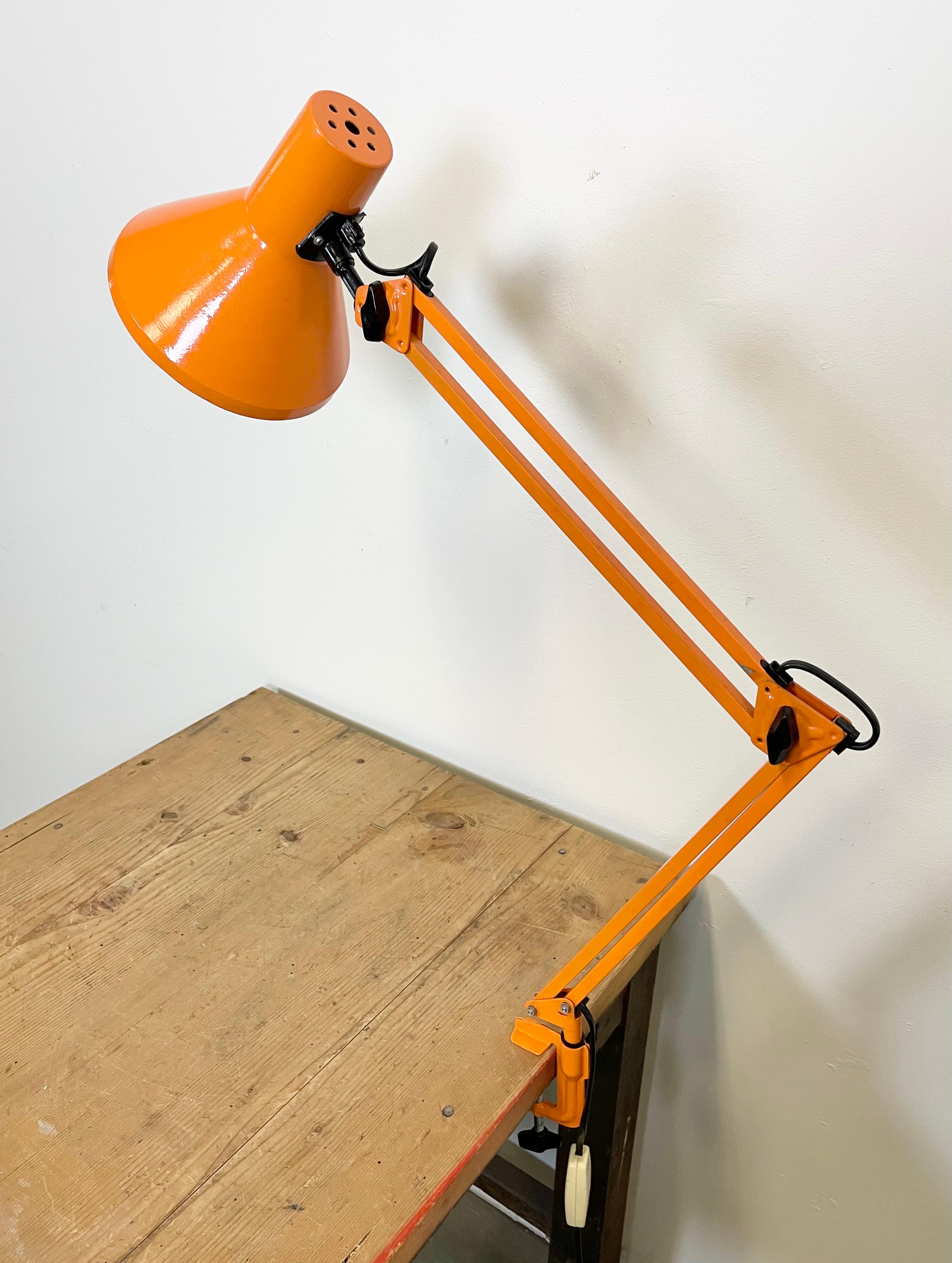 Aluminum Vintage Orange Architect Table Lamp, 1970s