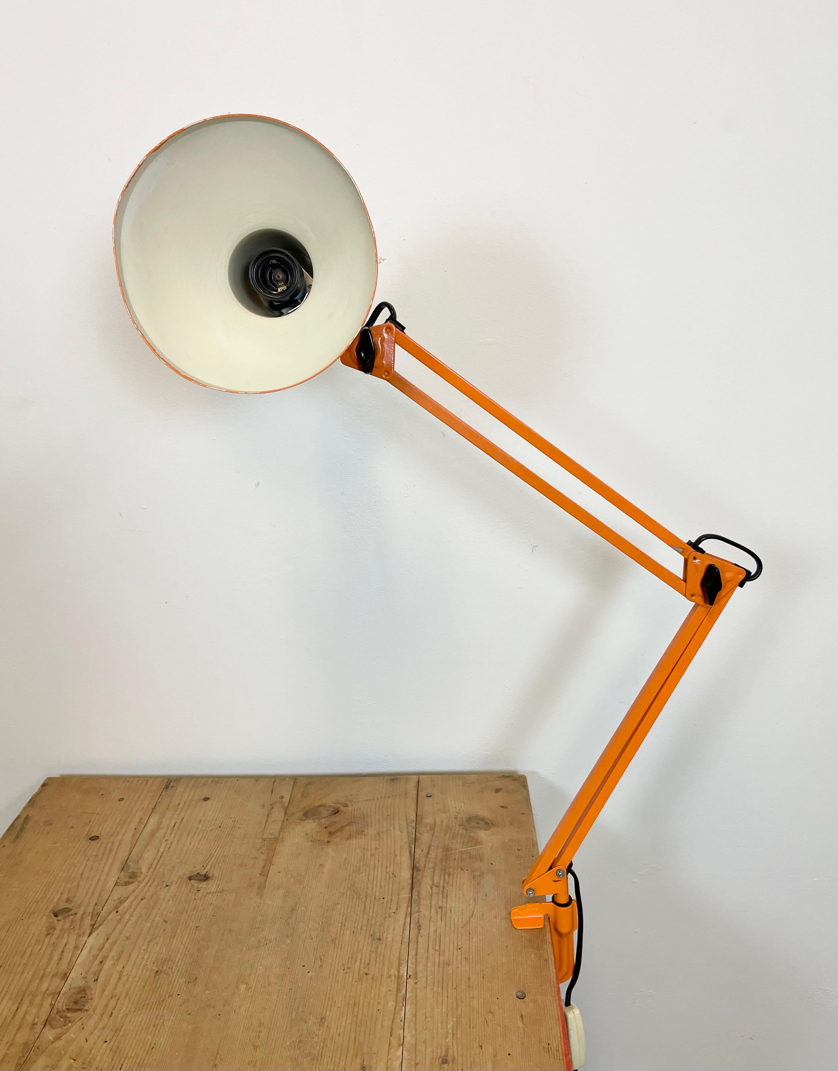 Vintage Orange Architect Table Lamp, 1970s 1