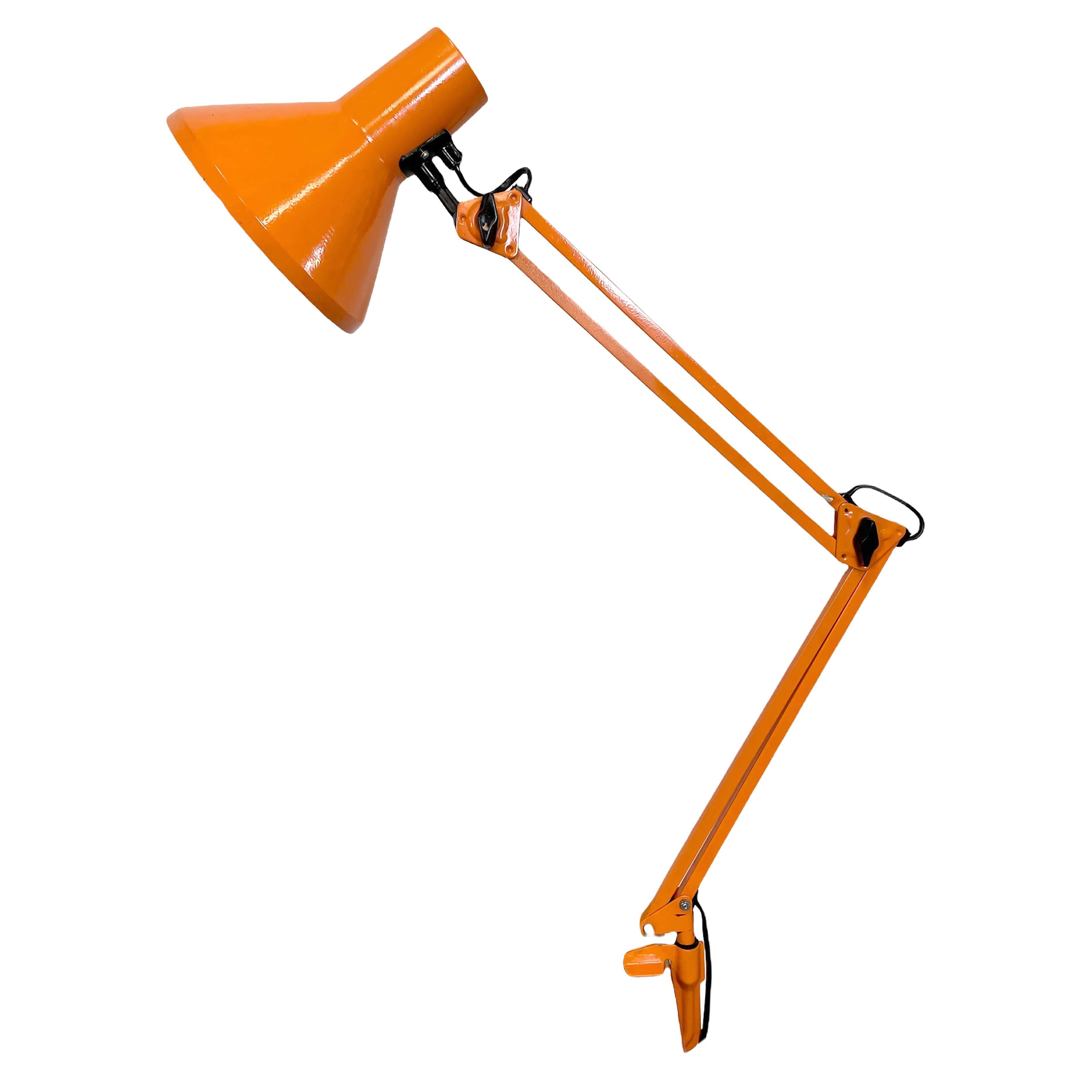 Vintage Orange Architect Table Lamp, 1970s