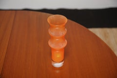 Vintage Orange Bamboo Glass Vase by Bo Borgstrom for Aseda Glasbruk, 1960s.