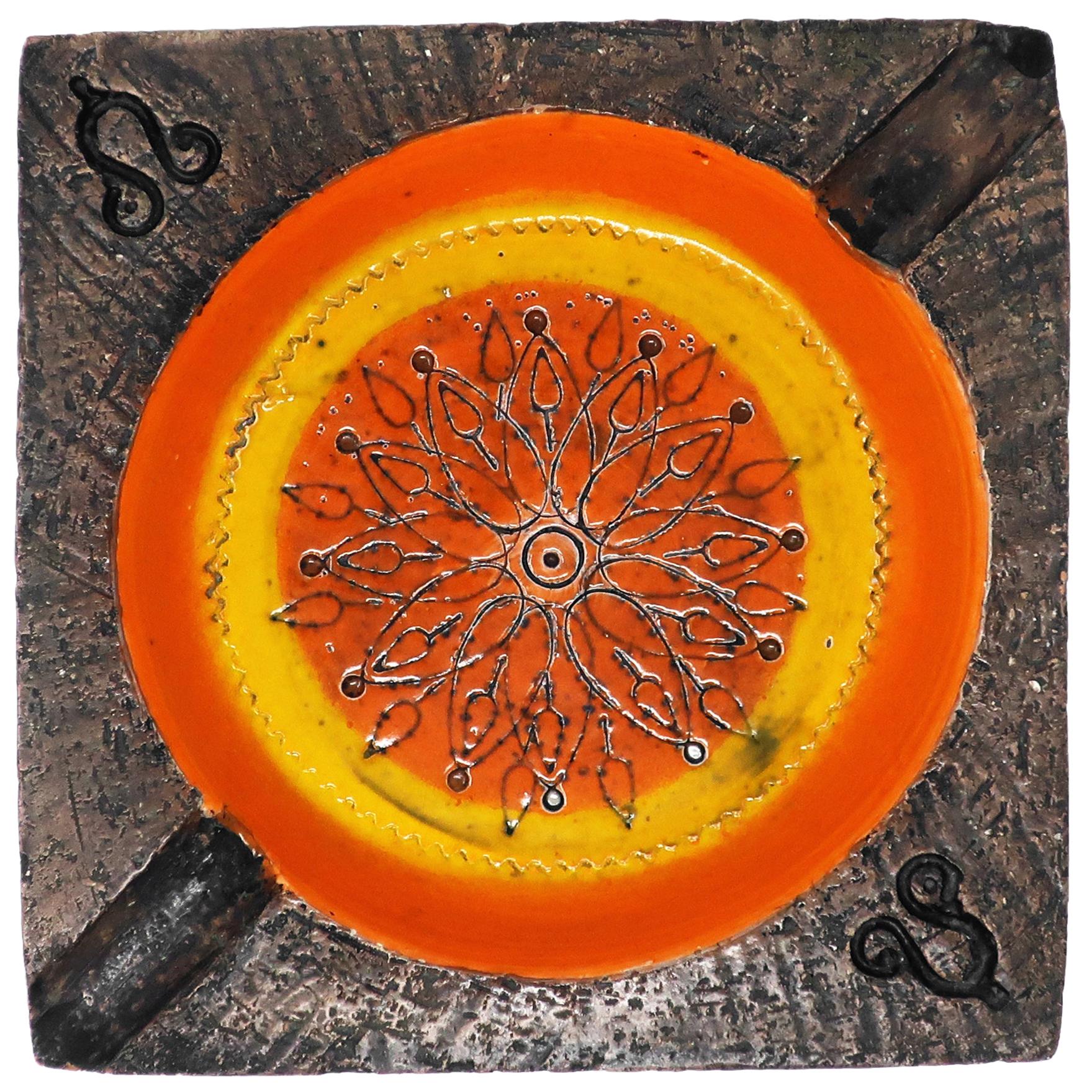 Vintage Orange Bitossi Ceramic Ashtray