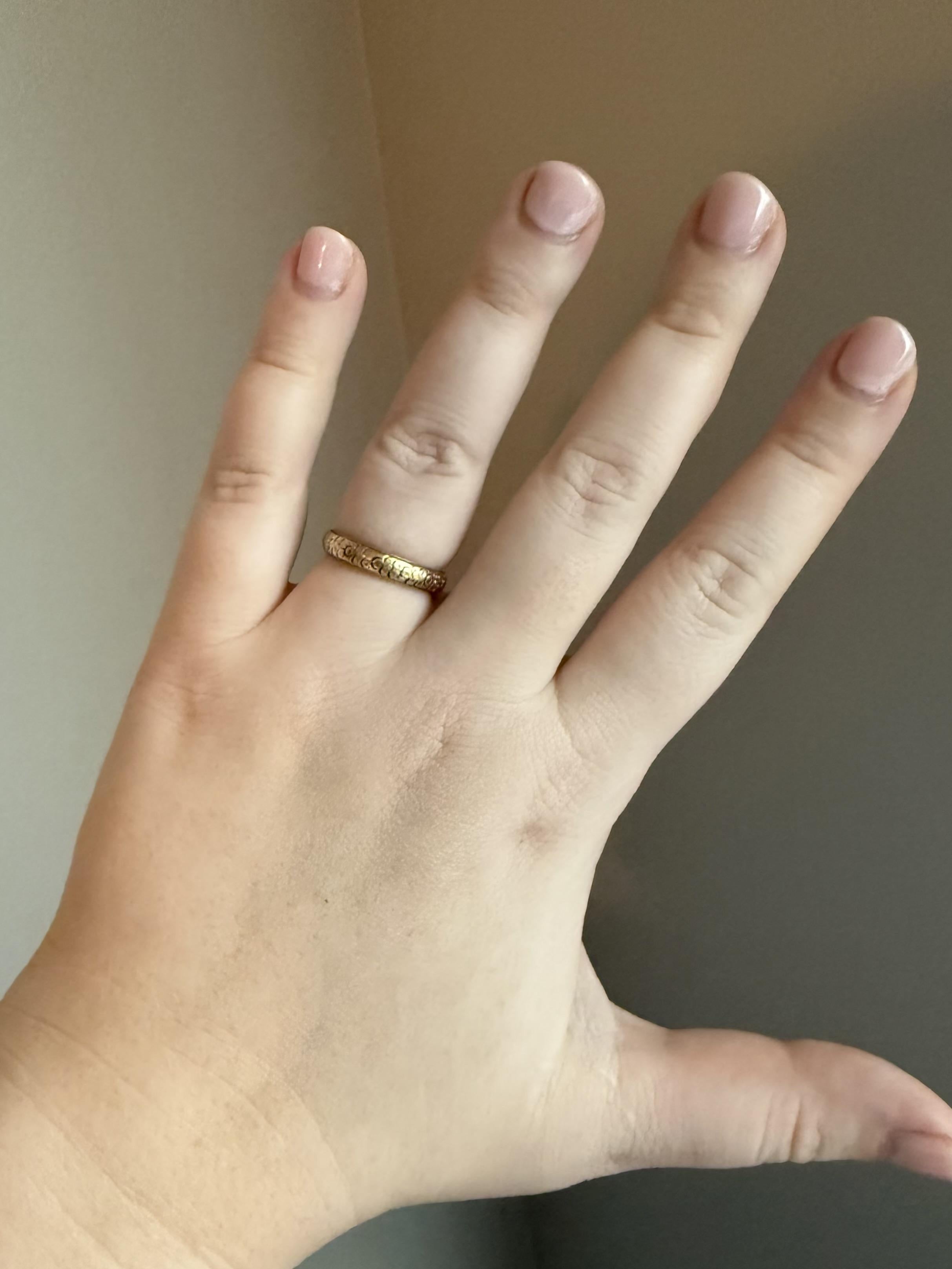 Alianza de boda vintage Orange Blossom 14K 1924 en Excelente Estado en Montgomery, AL