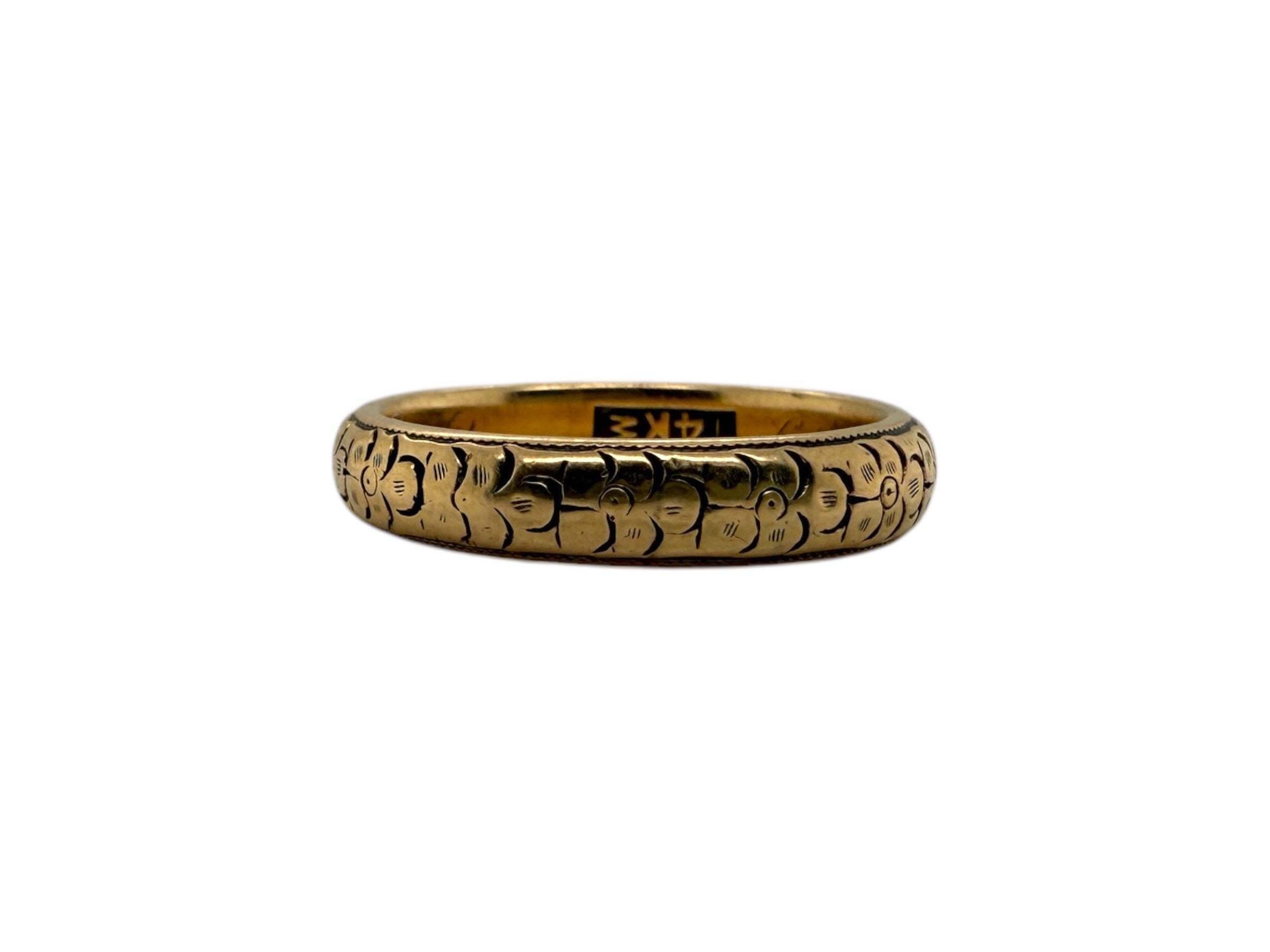 Alianza de boda vintage Orange Blossom 14K 1924 2