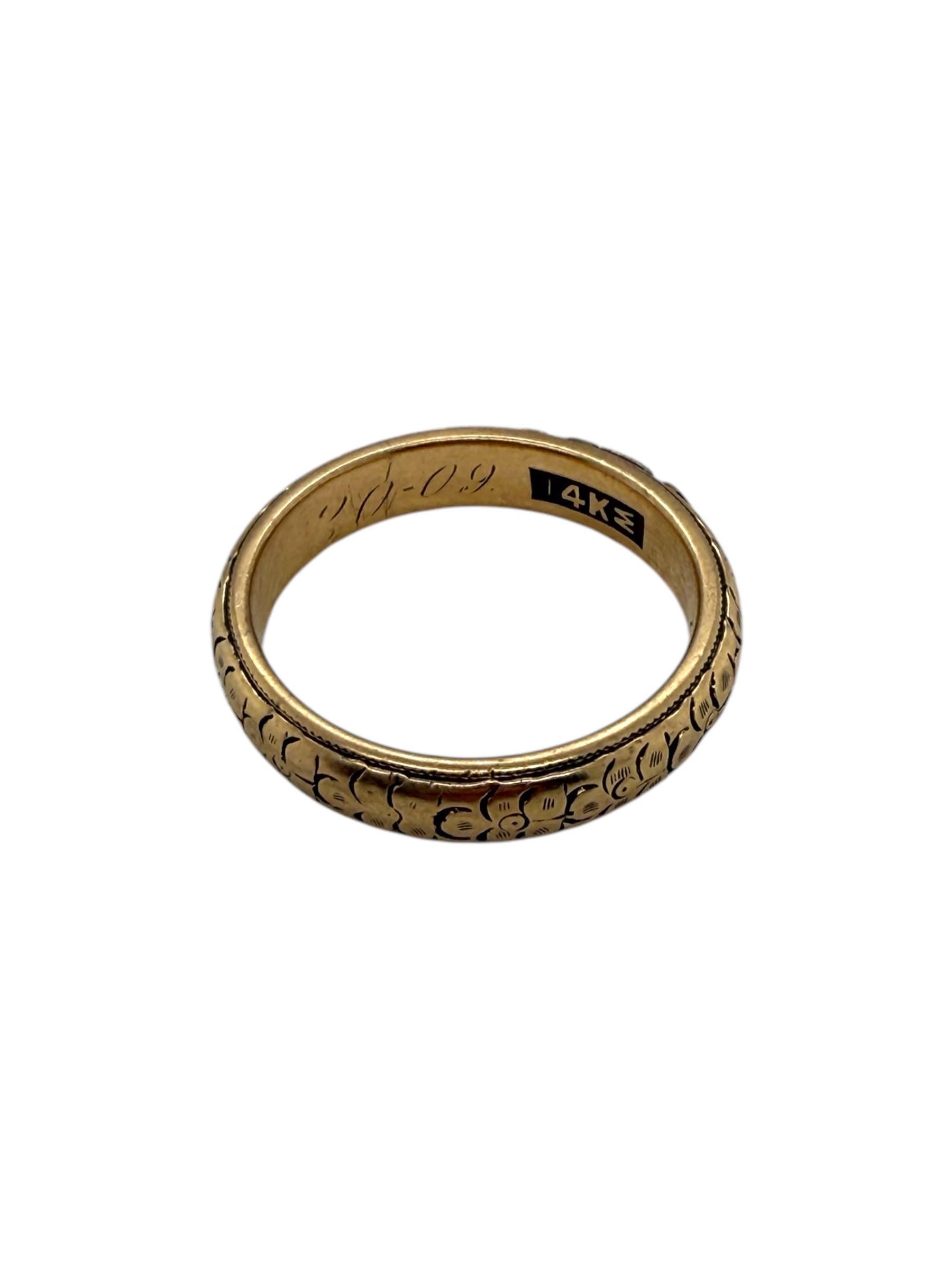 Alianza de boda vintage Orange Blossom 14K 1924 3