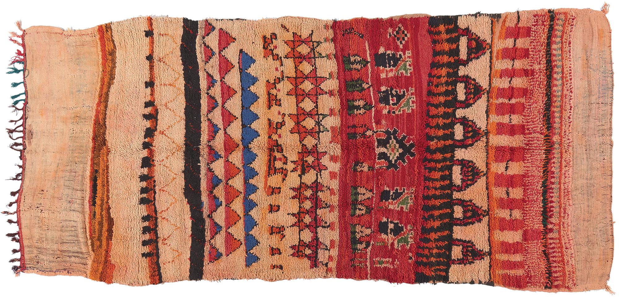 Marokkanischer Boujad-Teppich in Orange, Wabi-Sabi Meets Cozy Nomad, Vintage im Angebot 3