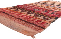 Vintage Orange Boujad Moroccan Rug, Wabi-Sabi Meets Cozy Nomad