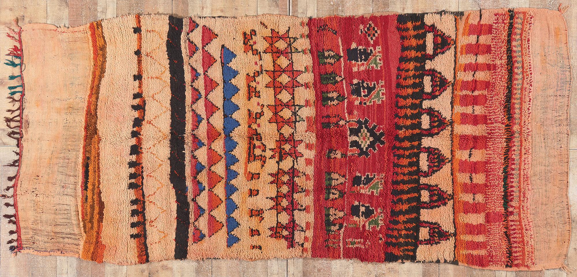 Marokkanischer Boujad-Teppich in Orange, Wabi-Sabi Meets Cozy Nomad, Vintage im Angebot 2