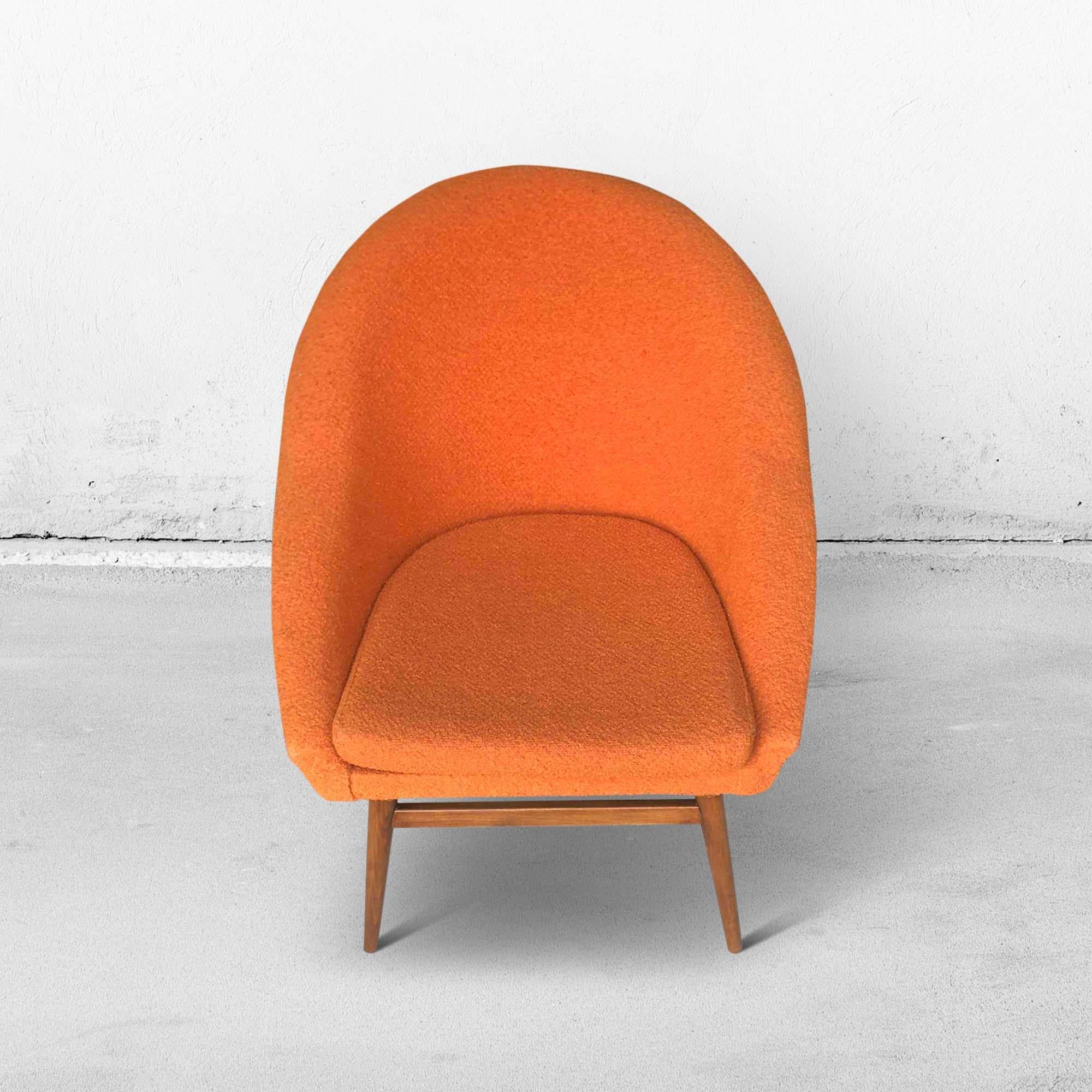 Vintage Orange Bucket Seats or Cocktail Chairs, 1960s For Sale 2