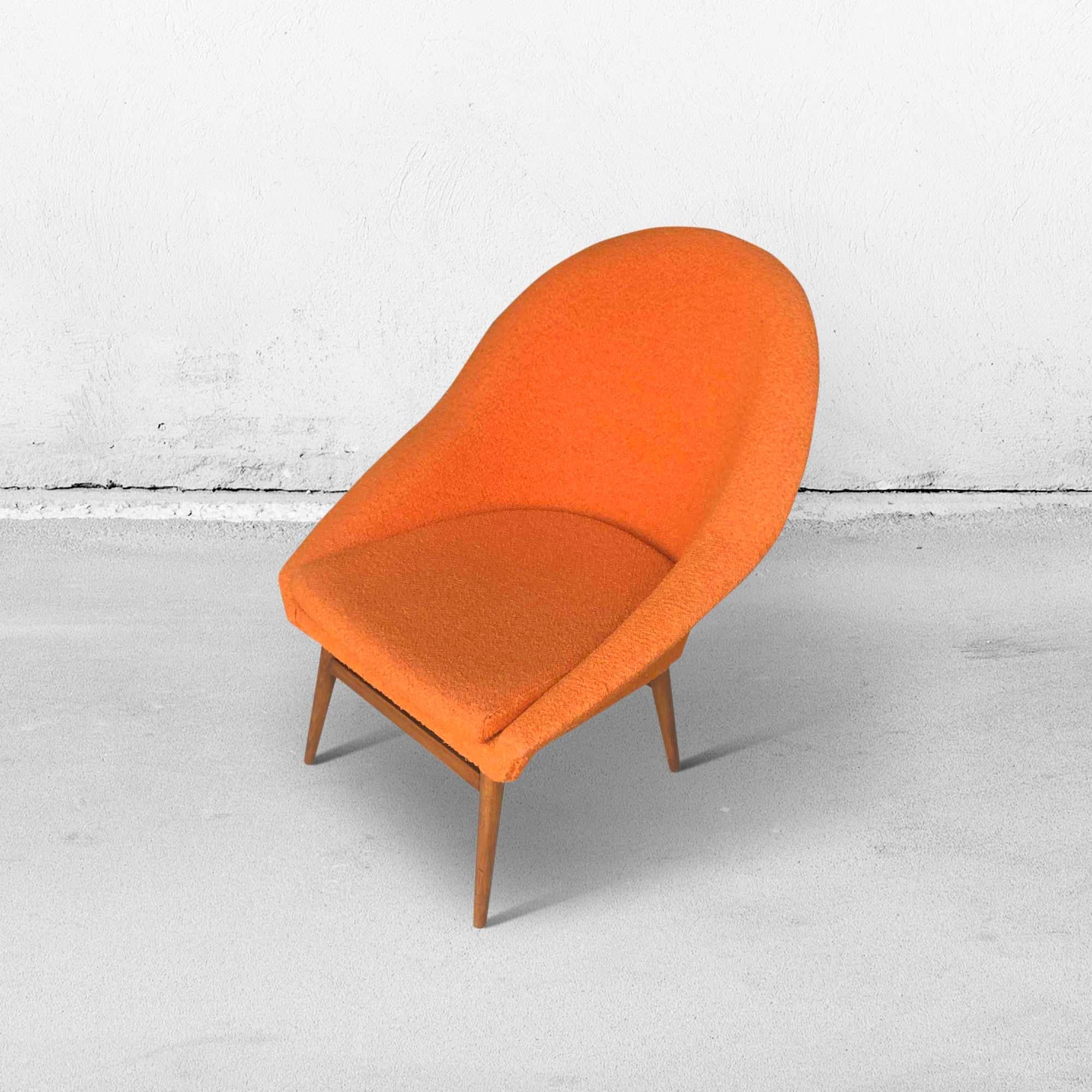 Vintage Orange Bucket Seats or Cocktail Chairs, 1960s For Sale 4