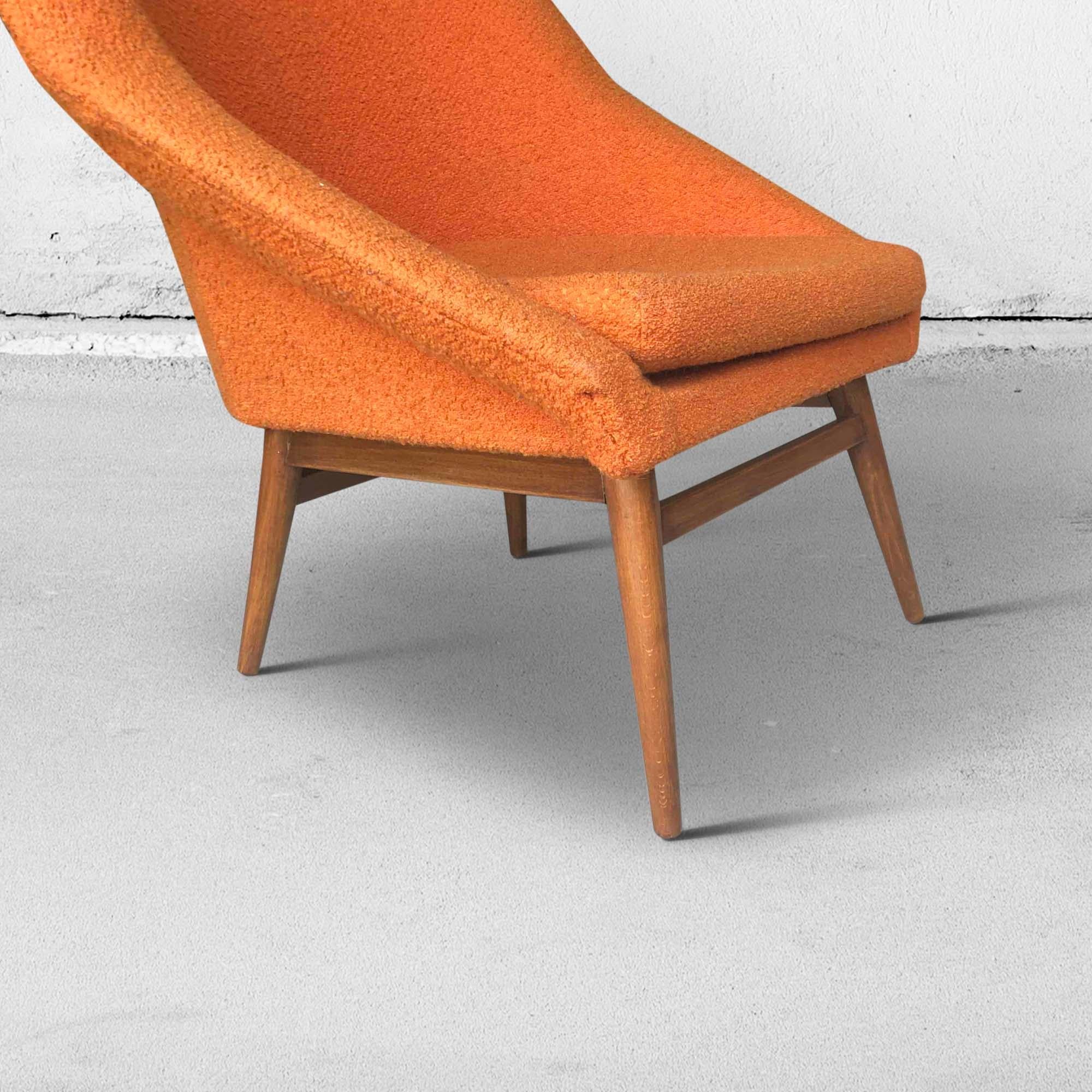 Vintage Orange Bucket Seats or Cocktail Chairs, 1960s For Sale 4