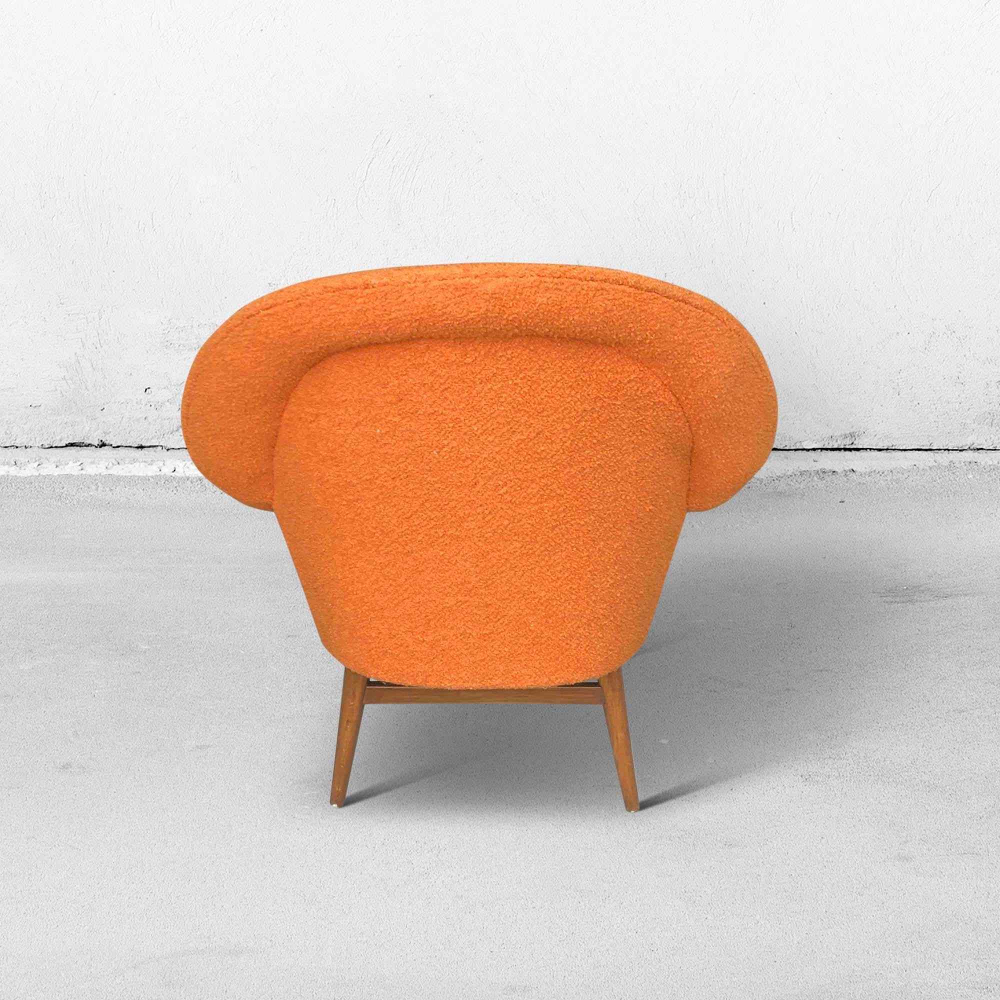 Vintage Orange Bucket Seats or Cocktail Chairs, 1960s For Sale 5