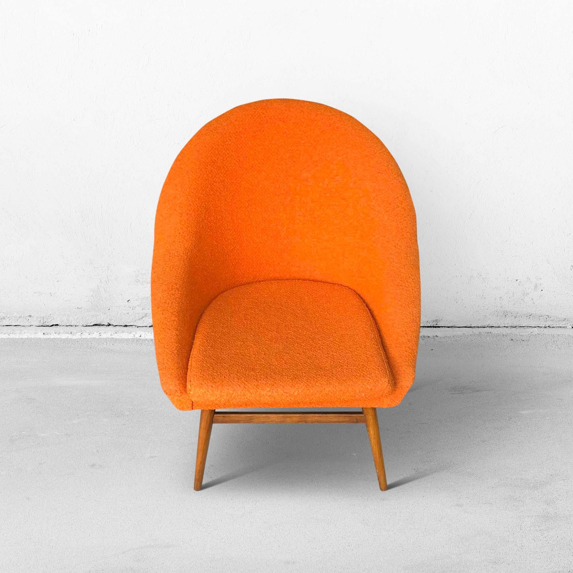 German Vintage Orange Bucket Seats or Cocktail Chairs, 1960s For Sale