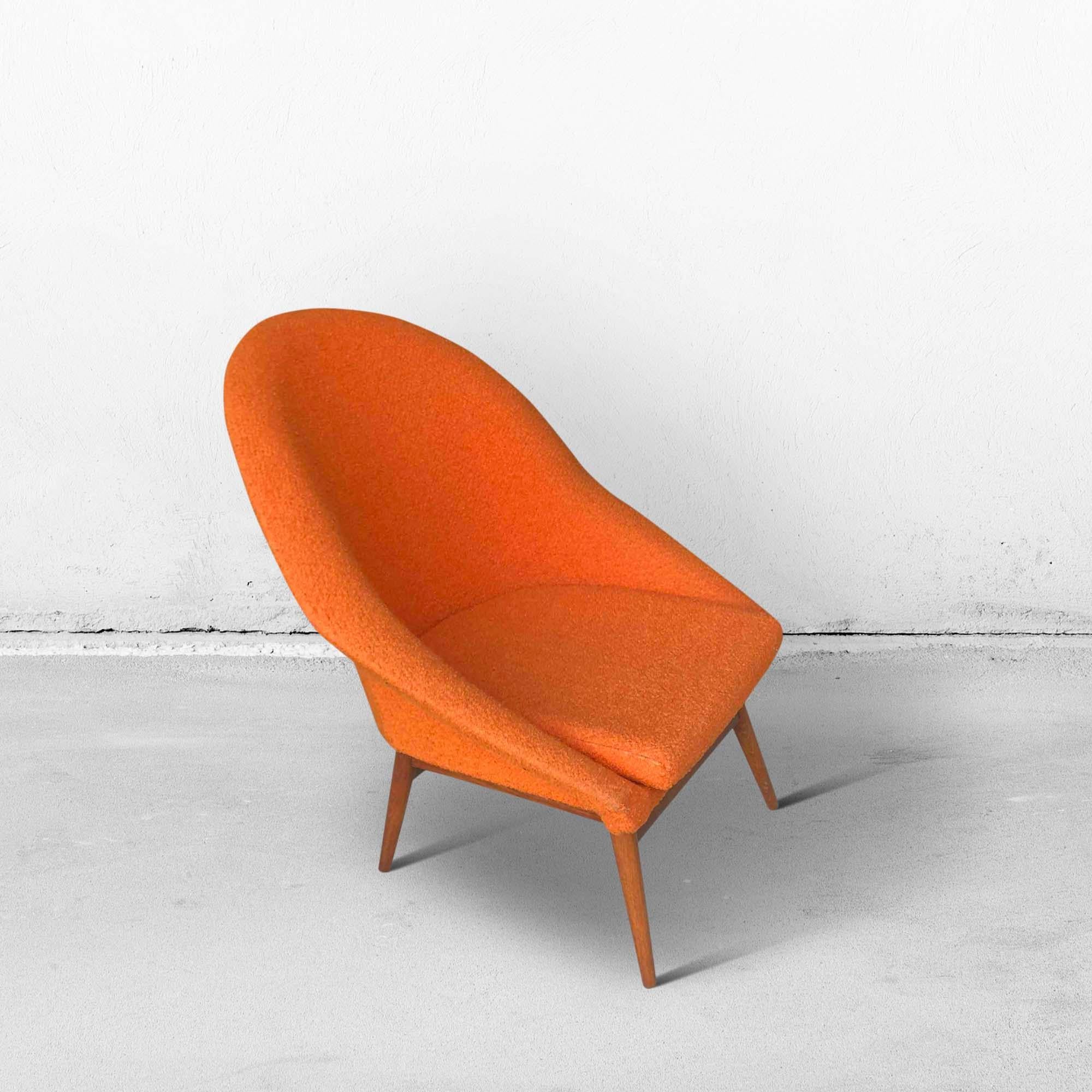 Vintage Orange Bucket Seats or Cocktail Chairs, 1960s For Sale 1