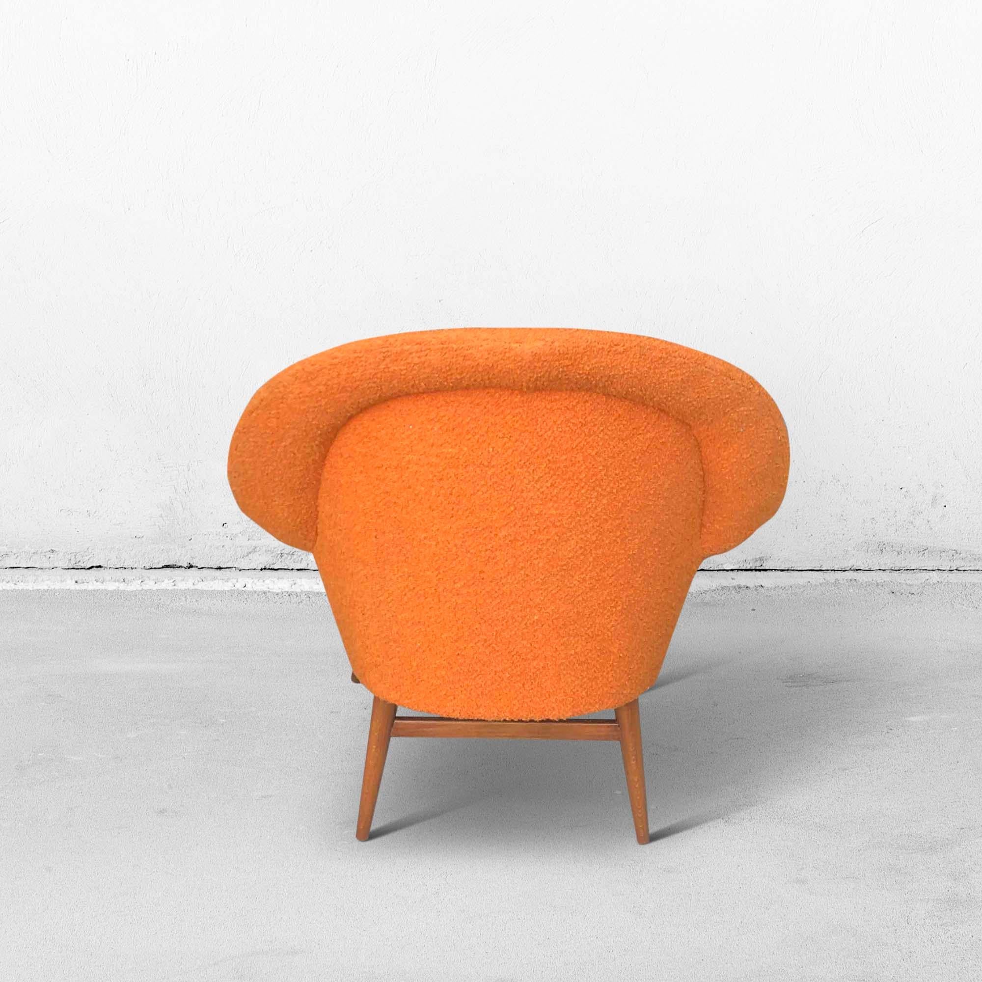 Chaises ou fauteuils de cocktail orange vintage, années 1960 en vente 2