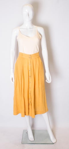 Vintage Orange Button Through Summer Skirt