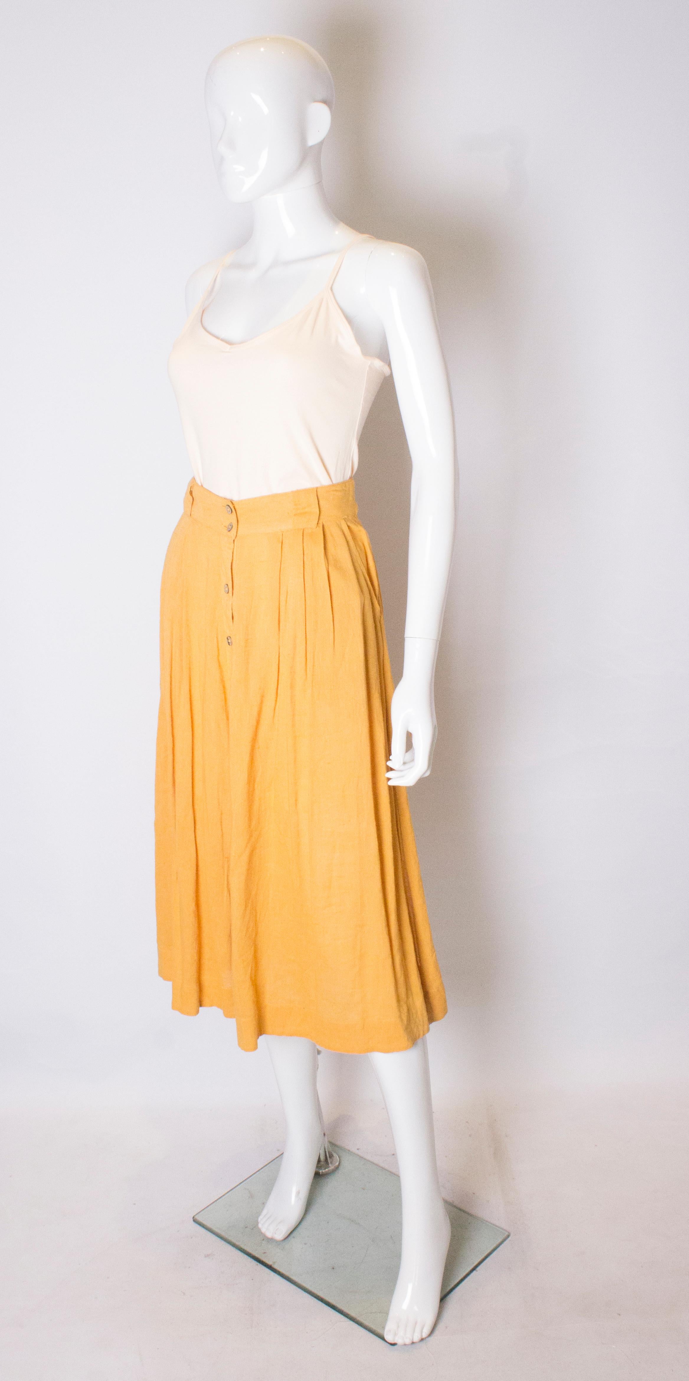 Falda de verano con botones naranja vintage Naranja en venta