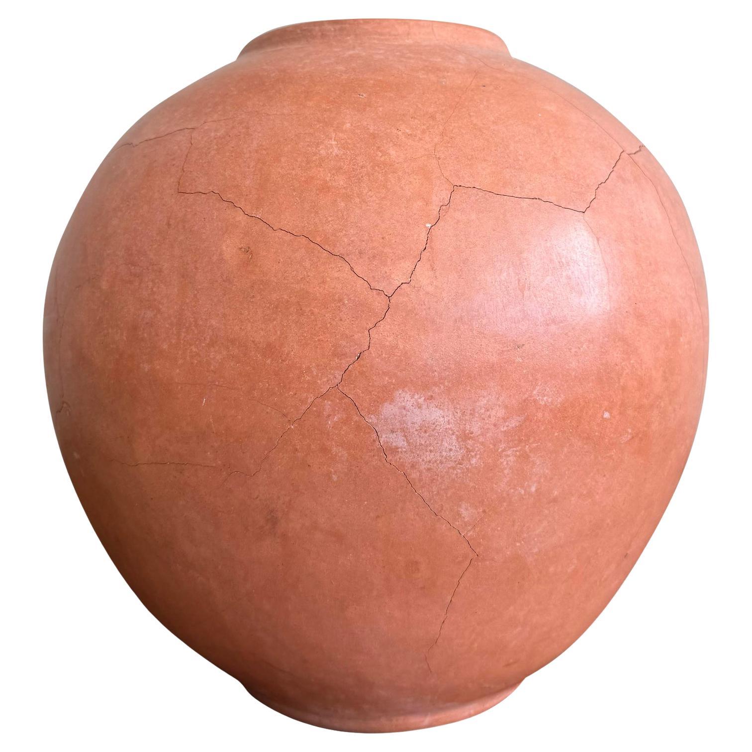 Jarrón vintage de cerámica naranja