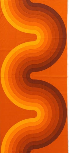Vintage Orange Color “Kurve” Verner Panton Textile 4' x 8'9"