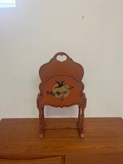 Vintage Orange gefärbt Magazin Rack