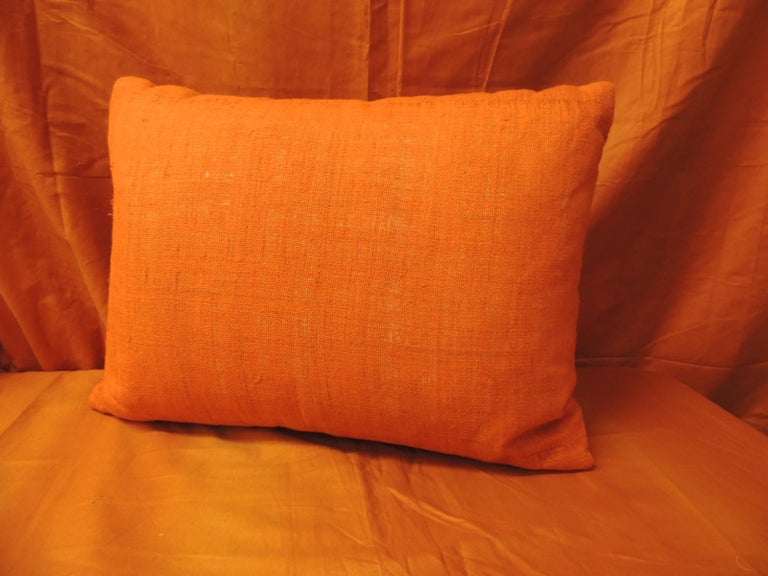 Vintage Orange Crochet Bolster Decorative Pillow at 1stDibs