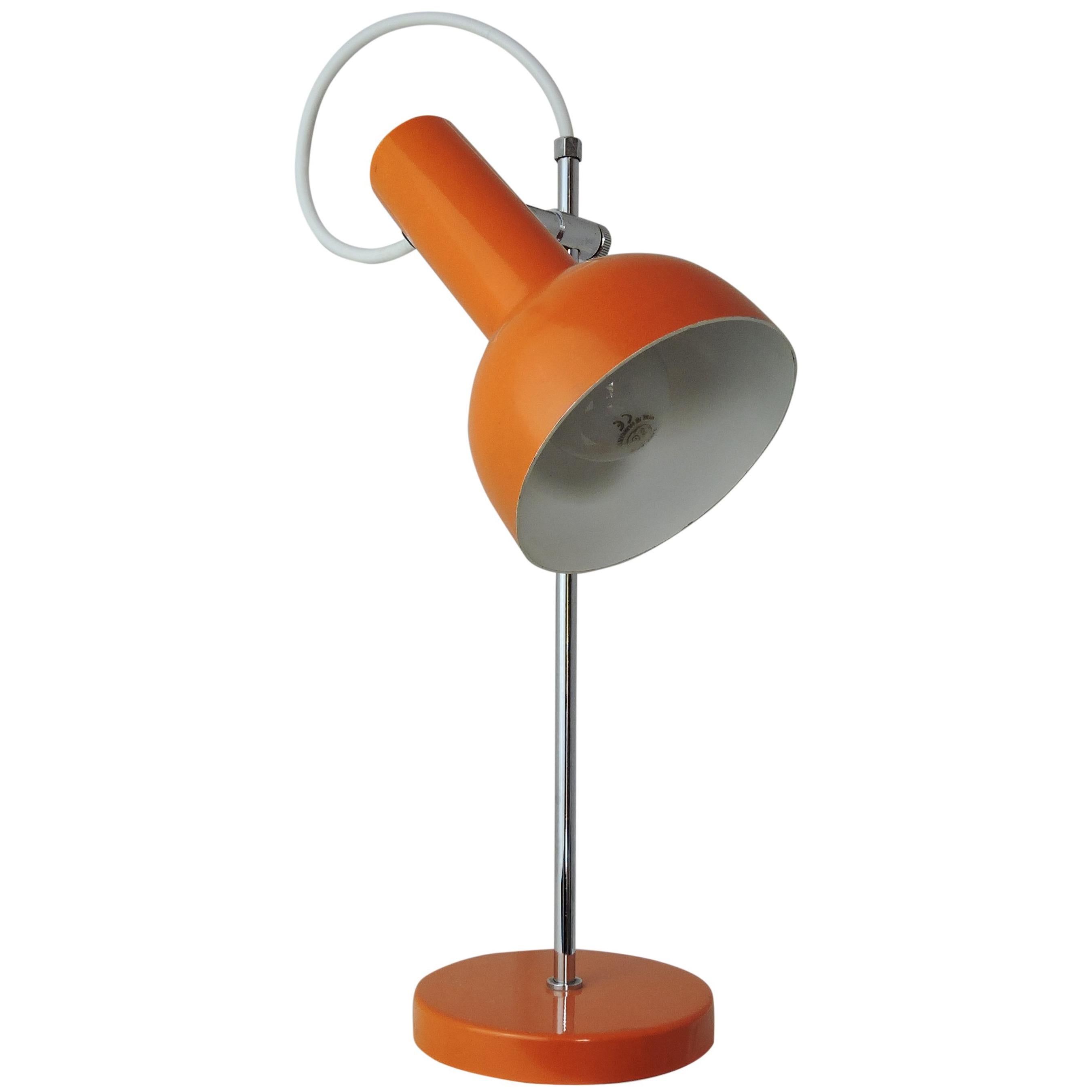 Vintage Orange Desk Lamp, 1970s For Sale