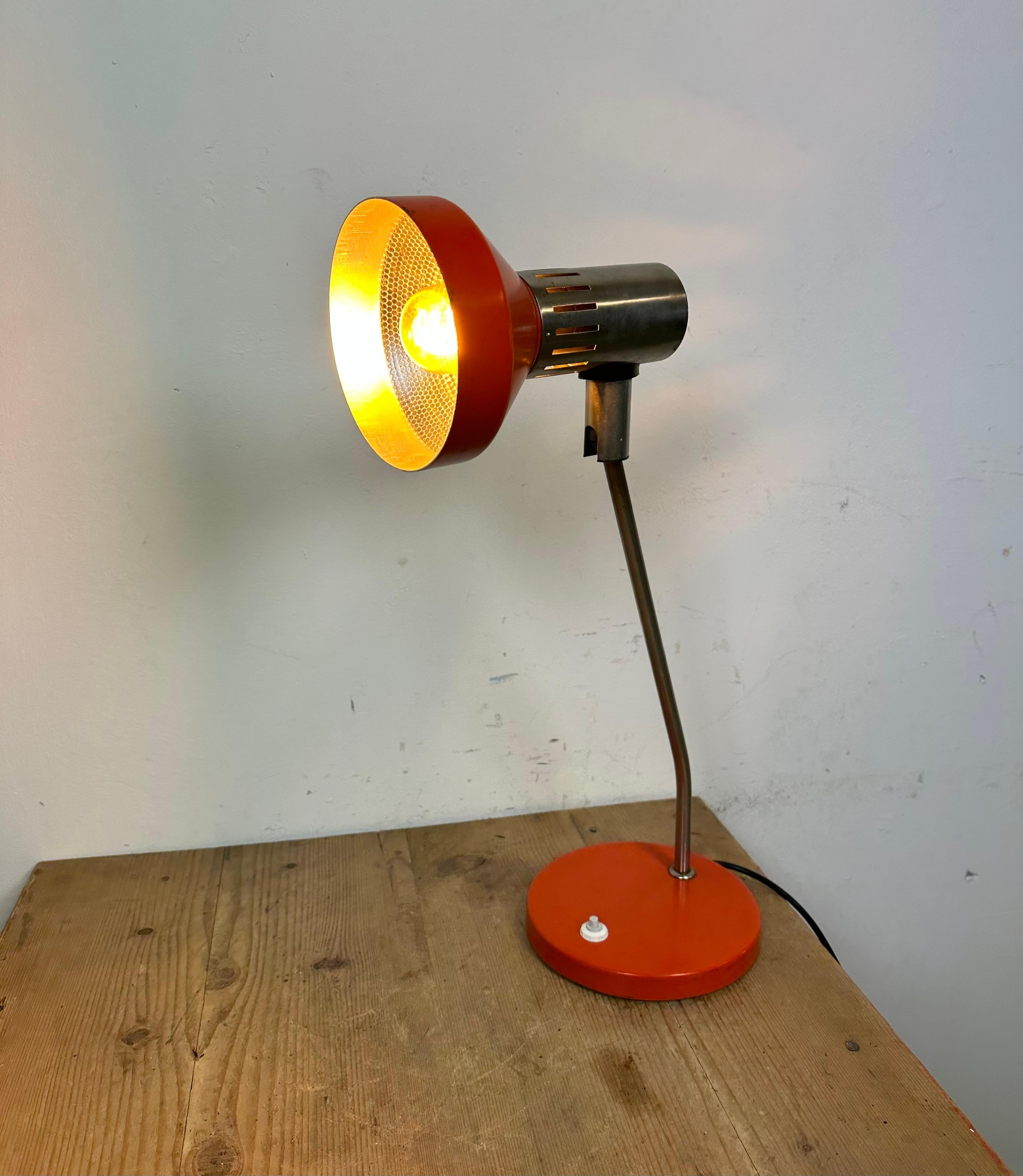 Vintage Orange East German Table Lamp from AKA Leuchten, 1970s For Sale 8