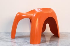 Orangefarbener Efebino-Hocker im Vintage-Stil von Stacy Dukes für Artemide, 1966